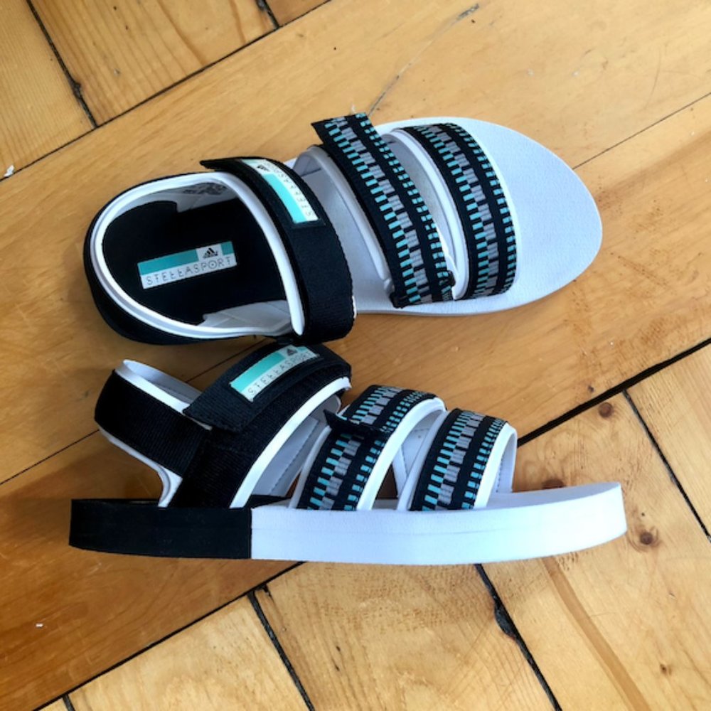 Stella Sport Black and White Velcro Sandals